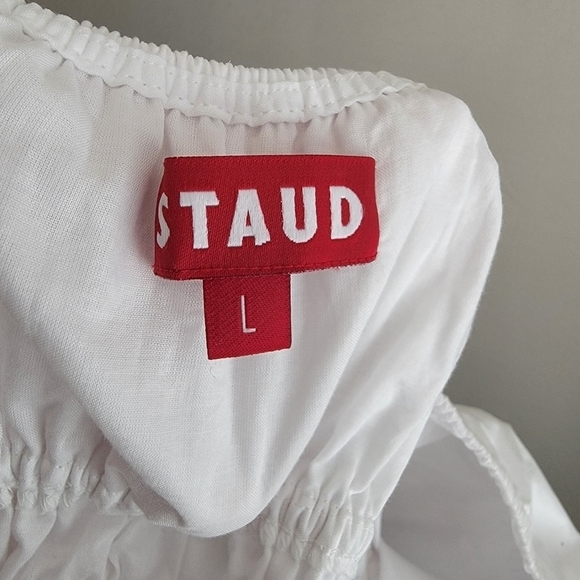 STAUD Jill Smocked Top size L NWT - Picture 9 of 9